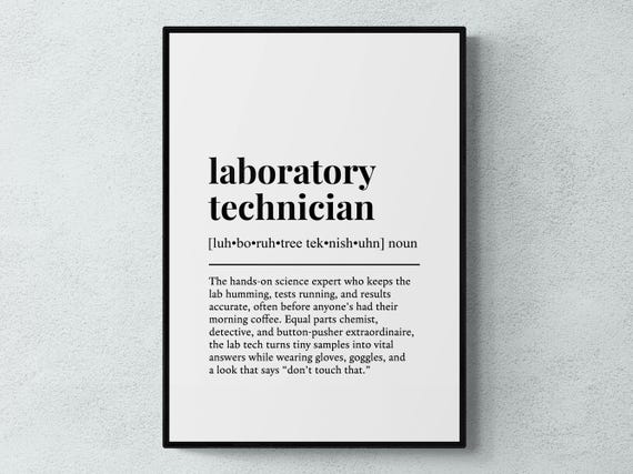 Laboratory Technician Funny Definition Art Print