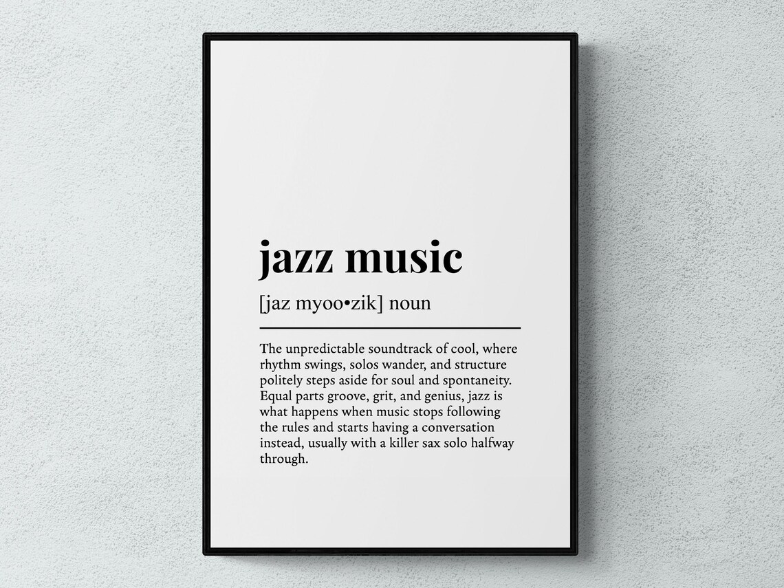 Funny Jazz Music Definition Dictionary Style Music Lover Poster
