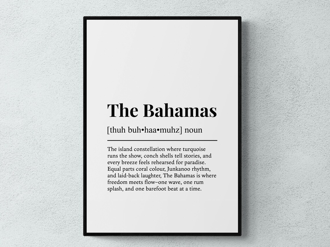 The Bahamas Dictionary Definition Tropical Typography Minimalist Poster