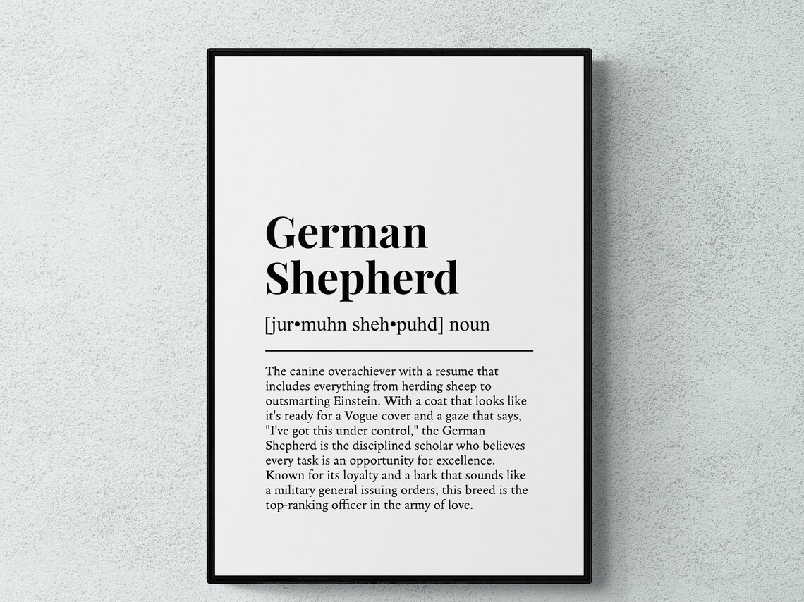 German Shepherd Funny Definition Dog Art Print