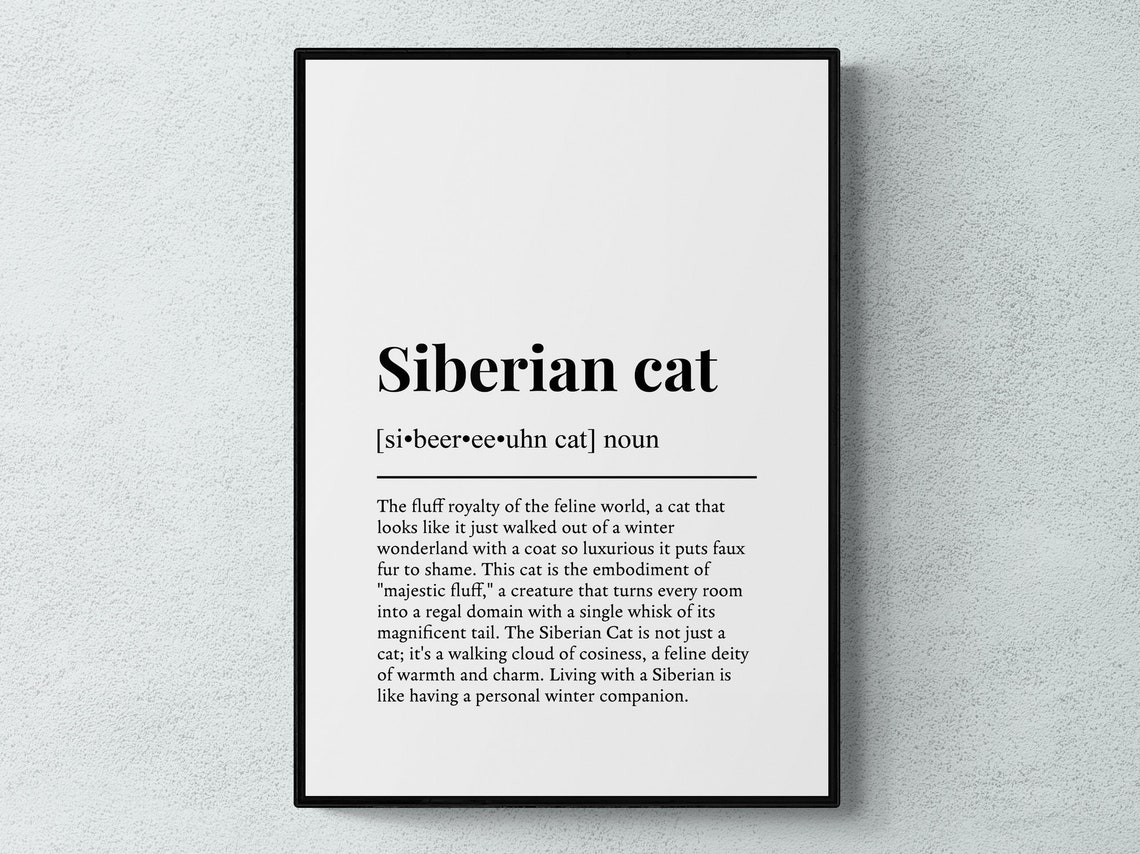 Siberian Cat Funny Definition Art Print
