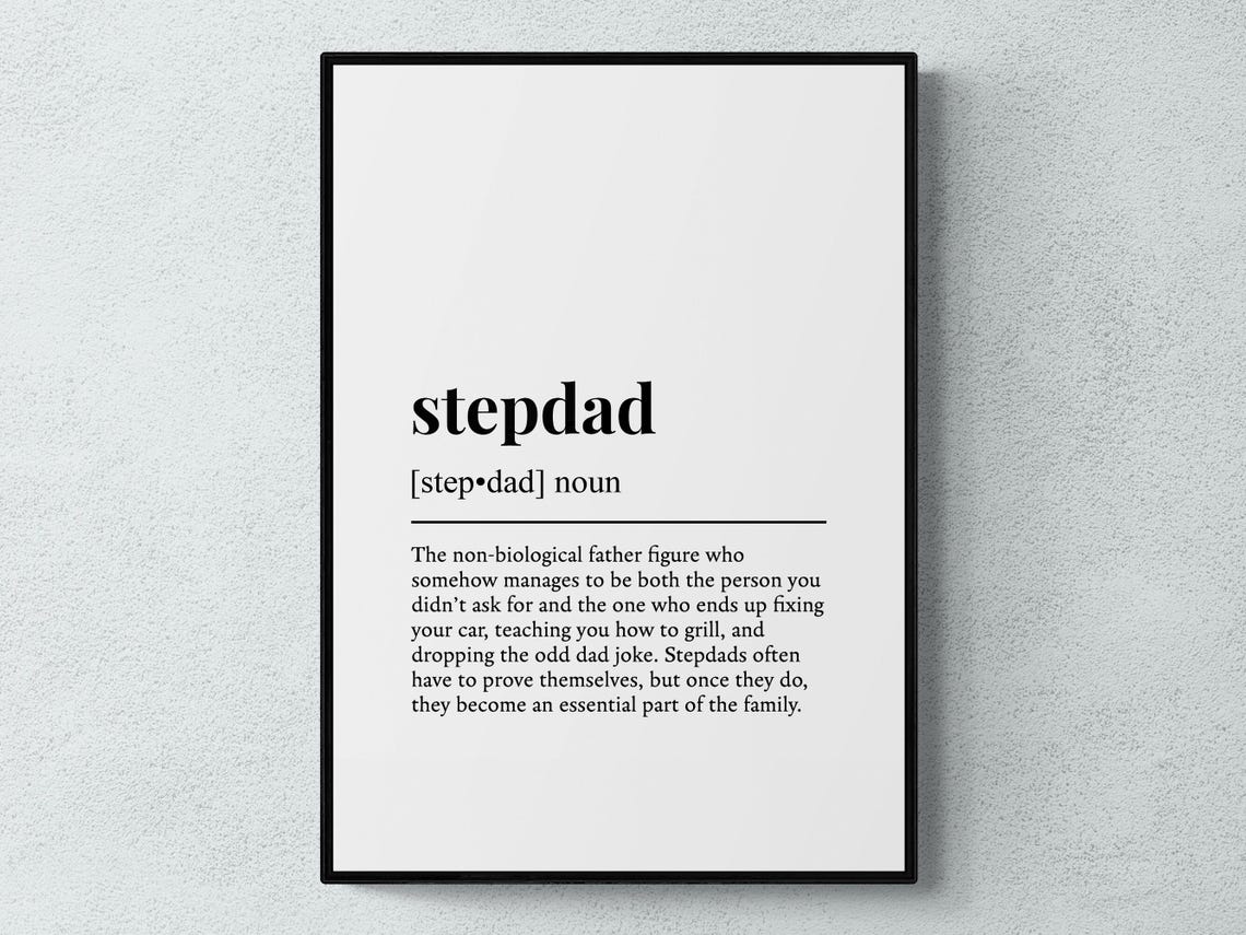 Stepdad Funny Definition Family Gift Wall Art Print