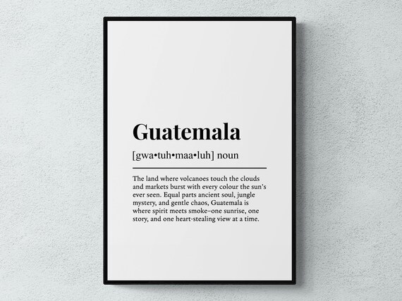 Guatemala Volcano Land Dictionary Definition Typographic Poster