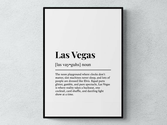 Las Vegas Funny Definition Nevada Gift Wall Art Print