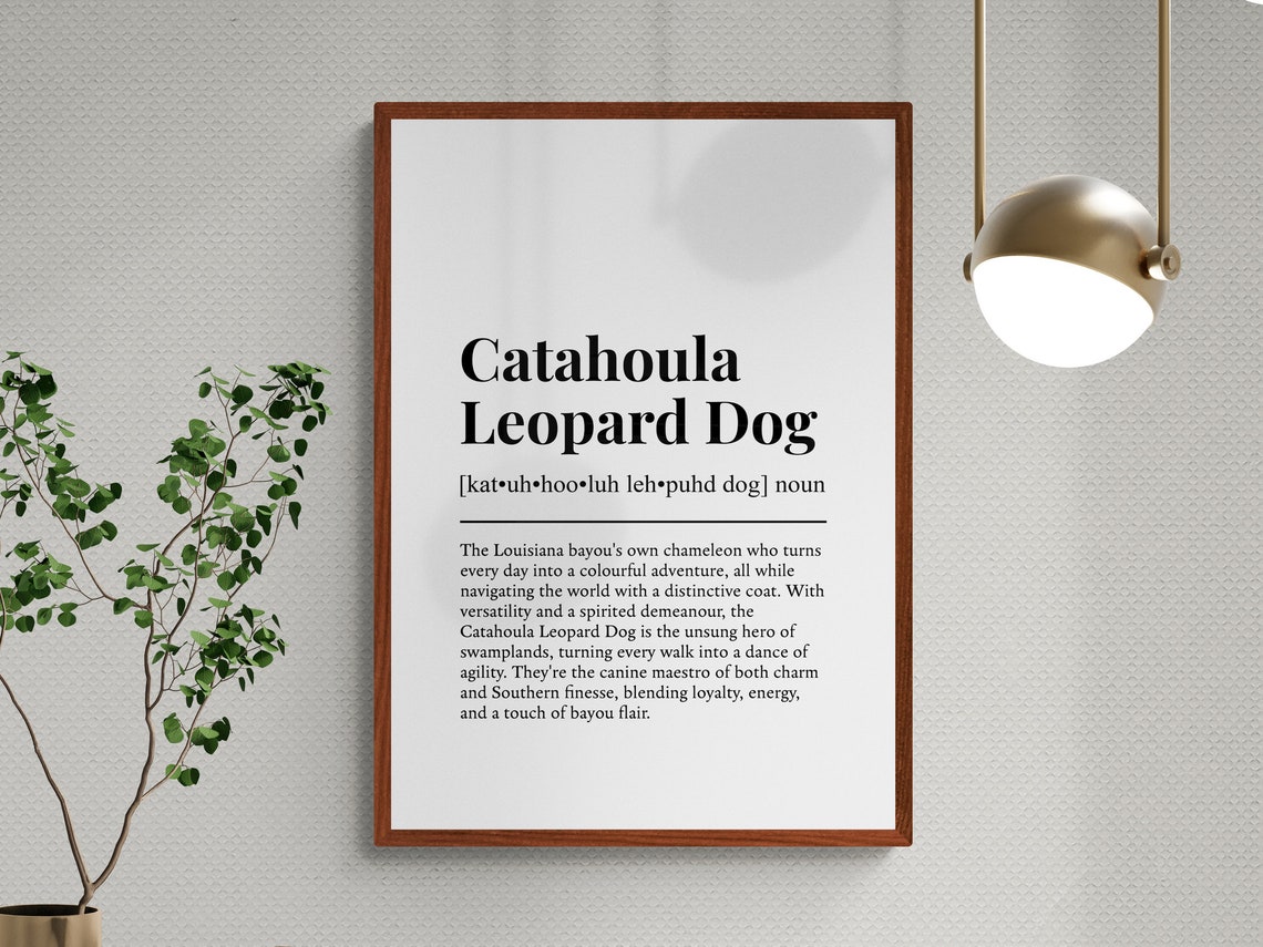 Catahoula Leopard Dog Funny Dictionary Definition Minimalist Wall Art - Image 3