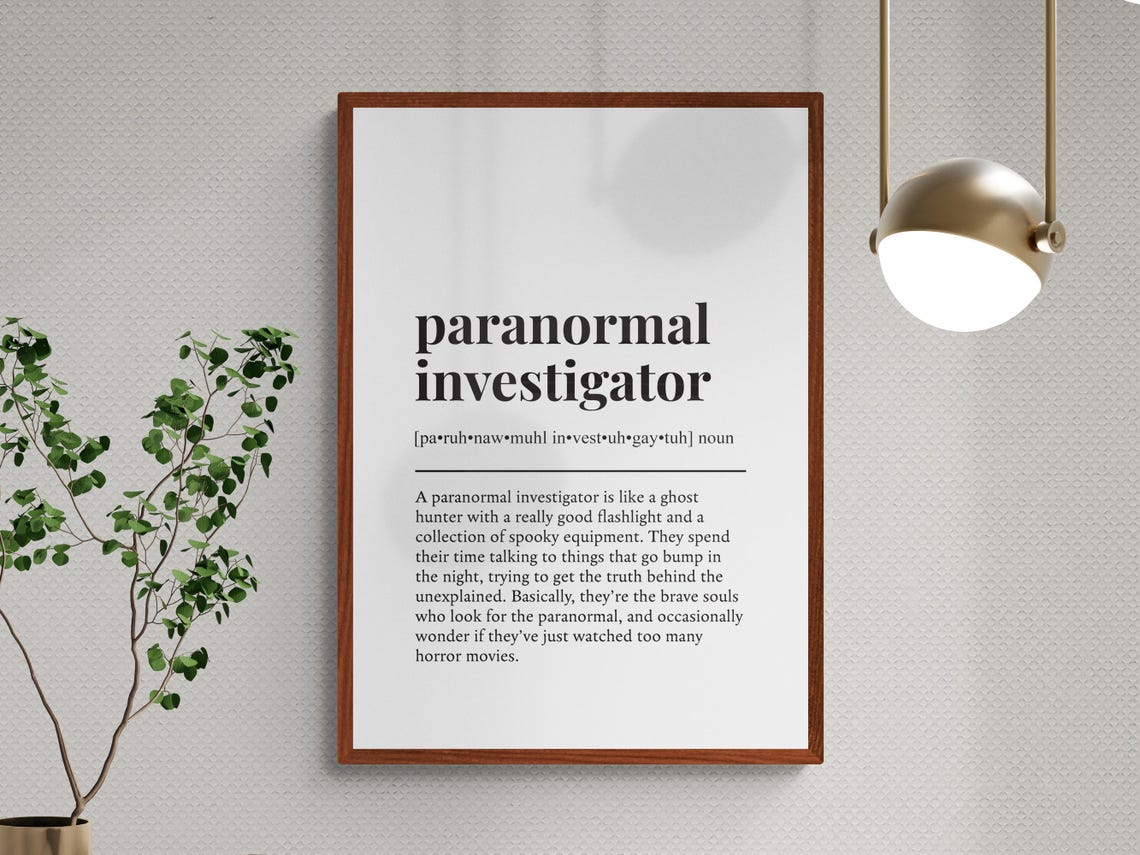 Paranormal Investigator Funny Ghost Definition Typography Poster - Image 3