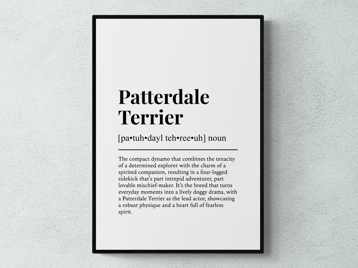 Patterdale Terrier Funny Definition Art Print
