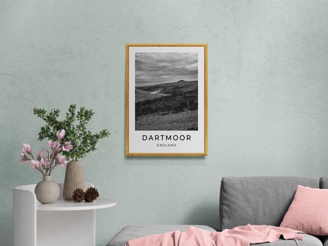 Dartmoor England Wild Moorland Granite Tor Open Hillside View Poster - Image 2