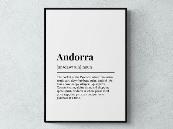 Andorra Funny Definition Europe Gift Wall Art Print