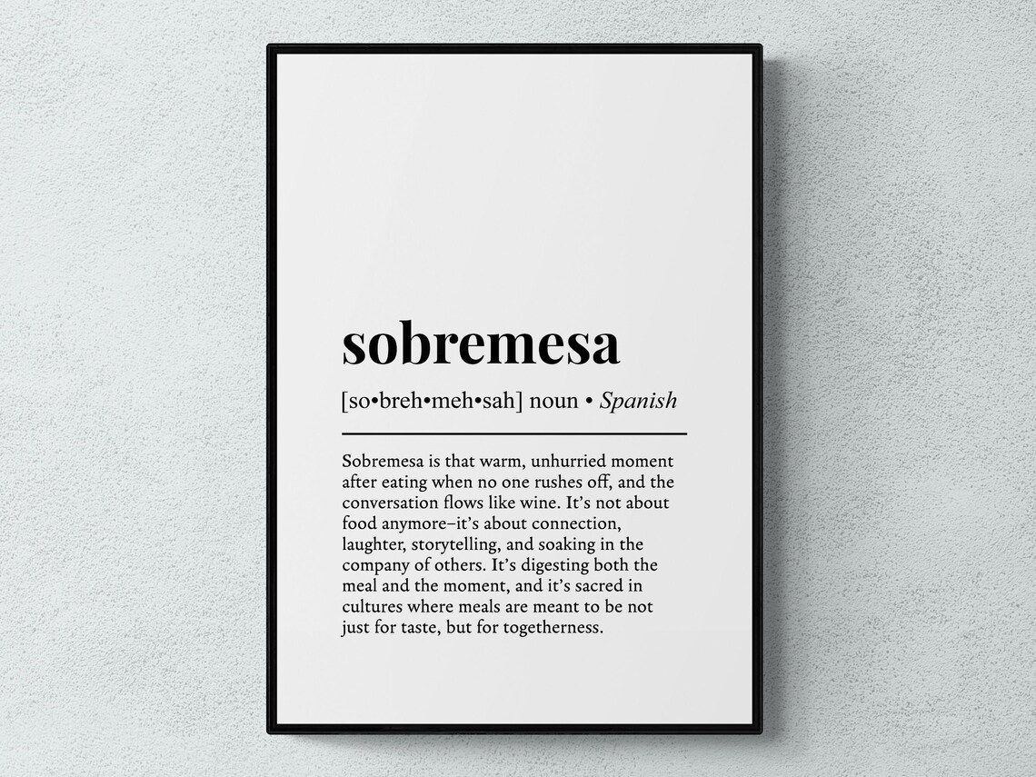 Sobremesa Spanish Definition Travel Poster