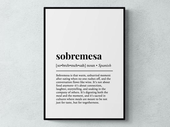 Sobremesa Spanish Definition Travel Poster