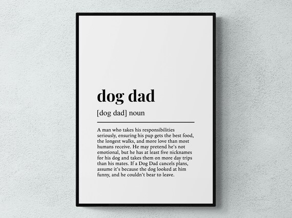 Dog Dad Funny Definition Pet Gift Wall Art Print