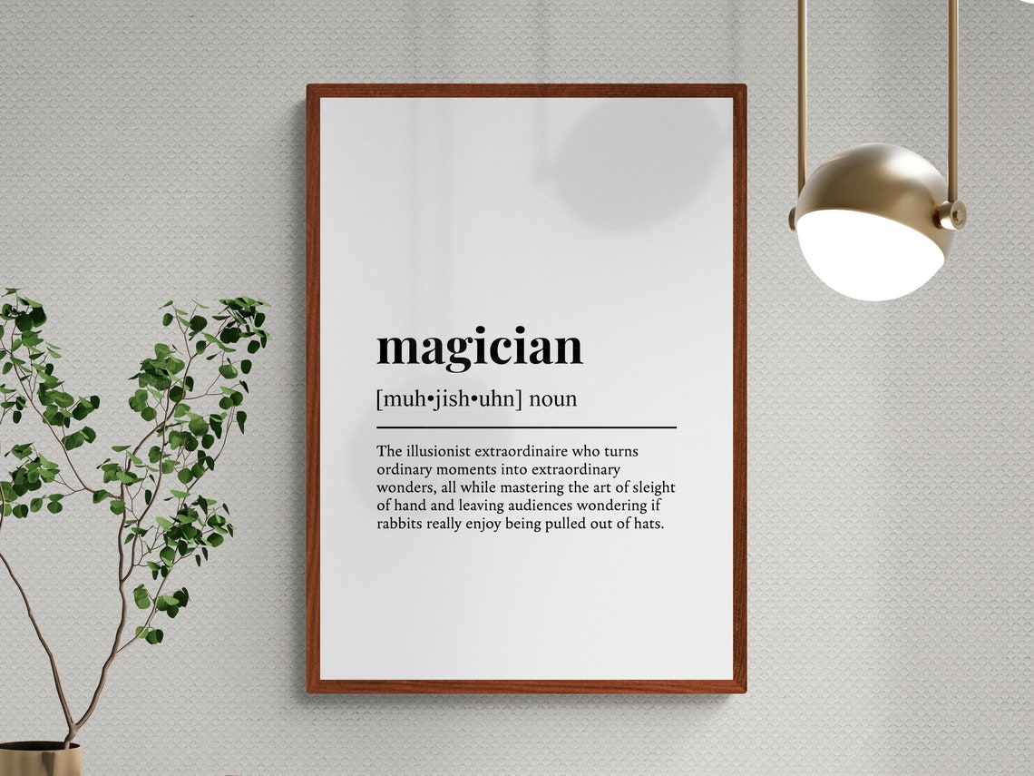 Magician Funny Definition Dictionary Typography Minimalist Gift Poster - Image 3