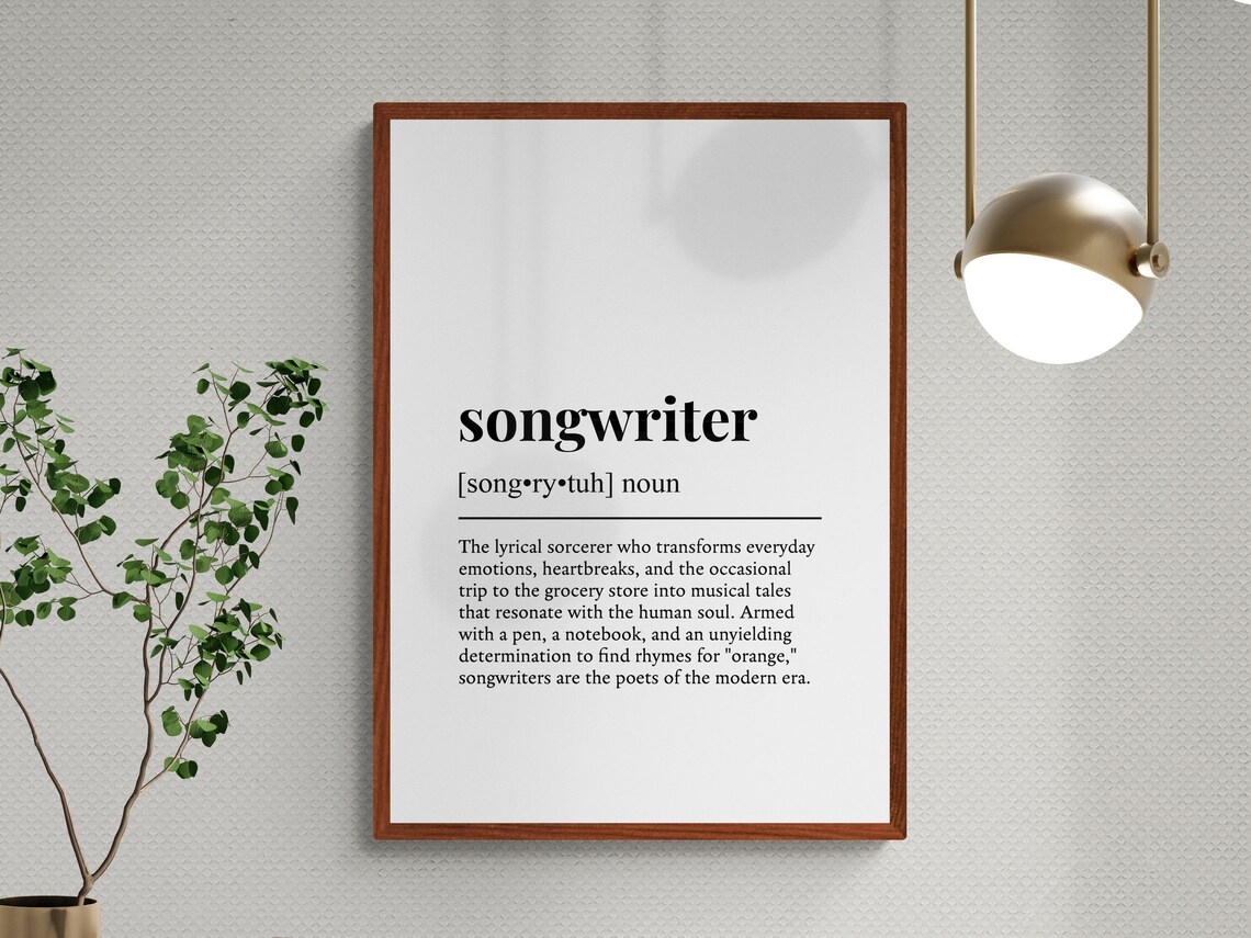 Songwriter Funny Definition, Typography Poster Print - Image 3