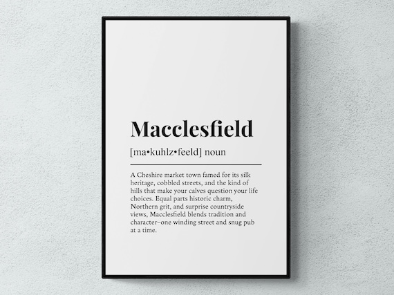 Macclesfield Funny Definition Cheshire Art Print
