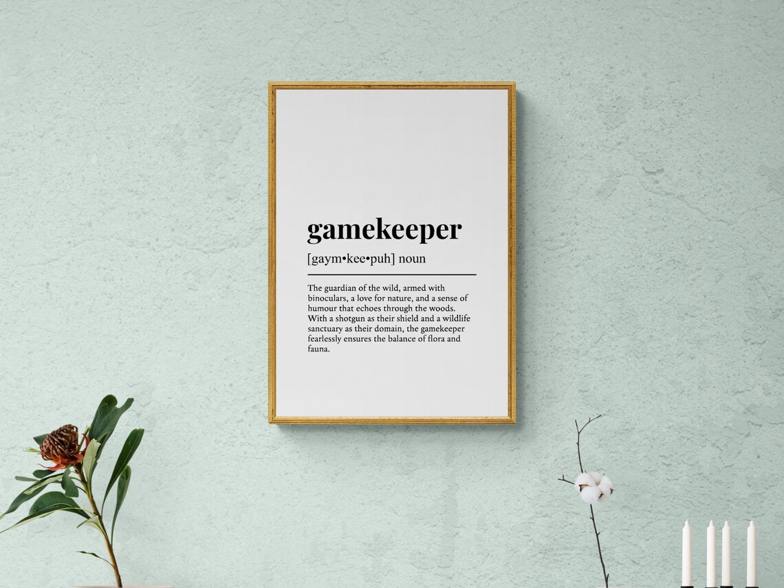Gamekeeper Funny Definition Typography Poster Print - Image 2