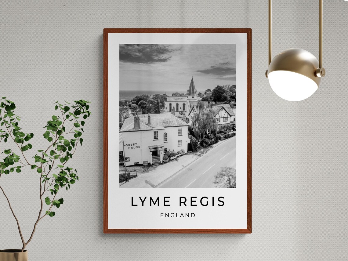 Lyme Regis Dorset England Old Town Church Spire Coast View Poster - Image 3