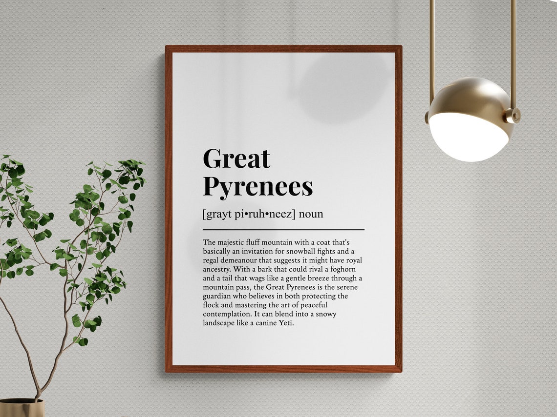 Great Pyrenees Funny Definition Minimalist Dictionary Word Art Poster - Image 3