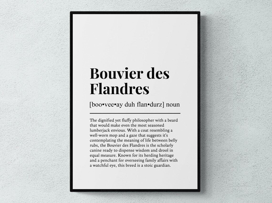 Bouvier Des Flandres Funny Definition Art Print