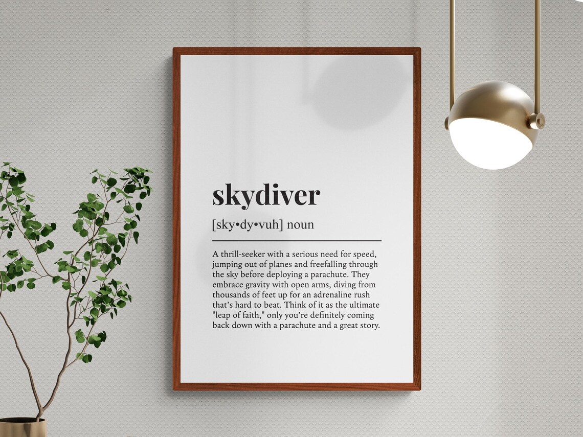 Skydiver Funny Definition, Typography Poster Print - Image 3
