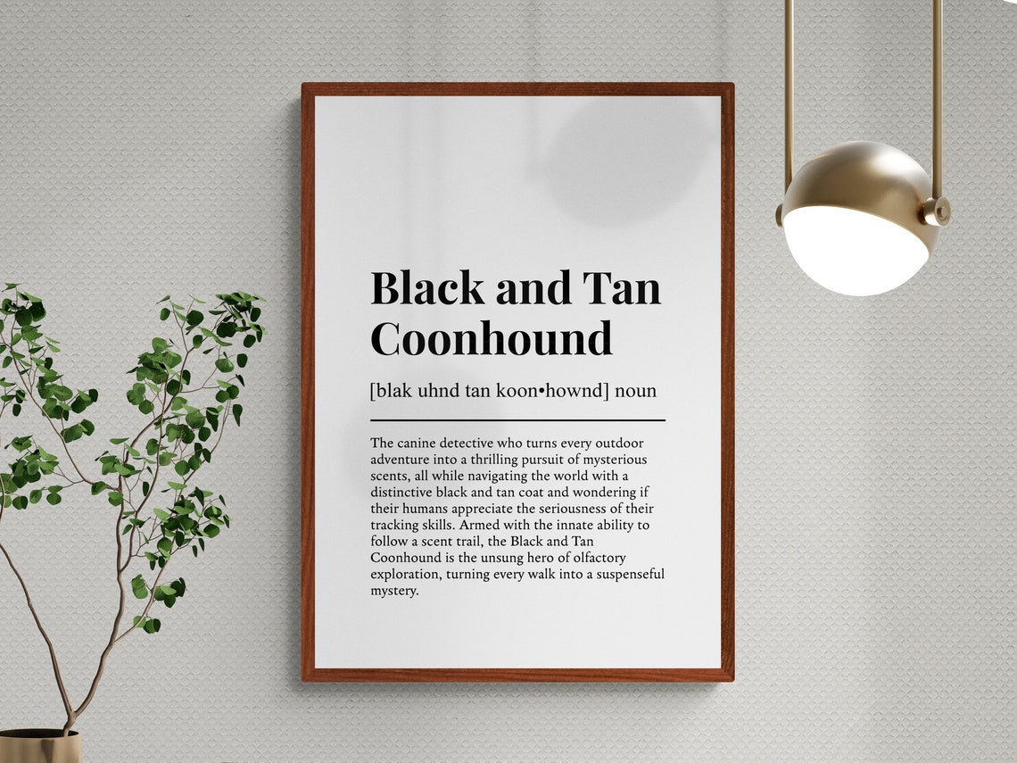 Black And Tan Coonhound Dog Dictionary Definition Humor Poster - Image 3