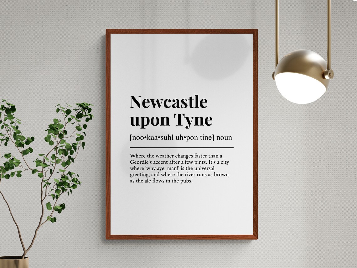 Newcastle Upon Tyne Funny Definition Art Print - Image 3