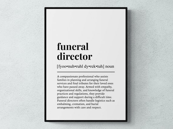 Funeral Director Funny Definition Work Gift Art Print