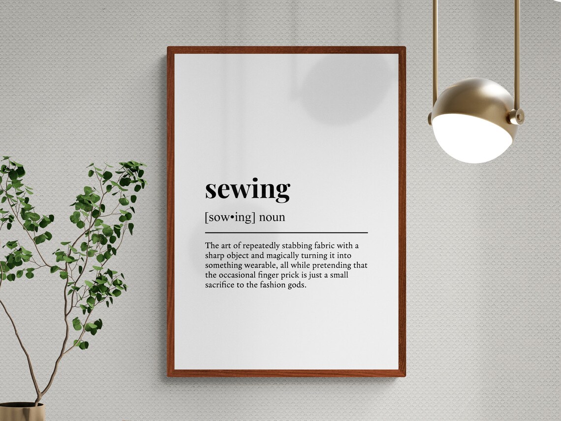 Sewing Definition Funny Typography Wall Art Print - Image 3