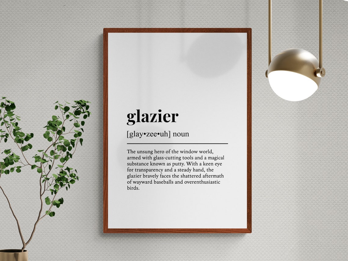 Glazier Funny Dictionary Definition Humorous Trade Career Gift Poster - Image 3