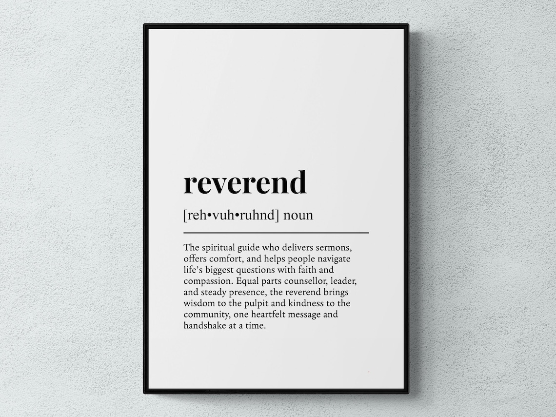 Reverend Funny Definition Humor Wall Art Print