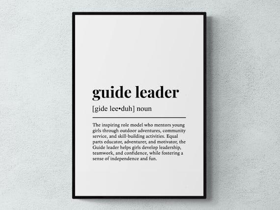 Guide Leader Funny Definition Job Work Gift Wall Art Print