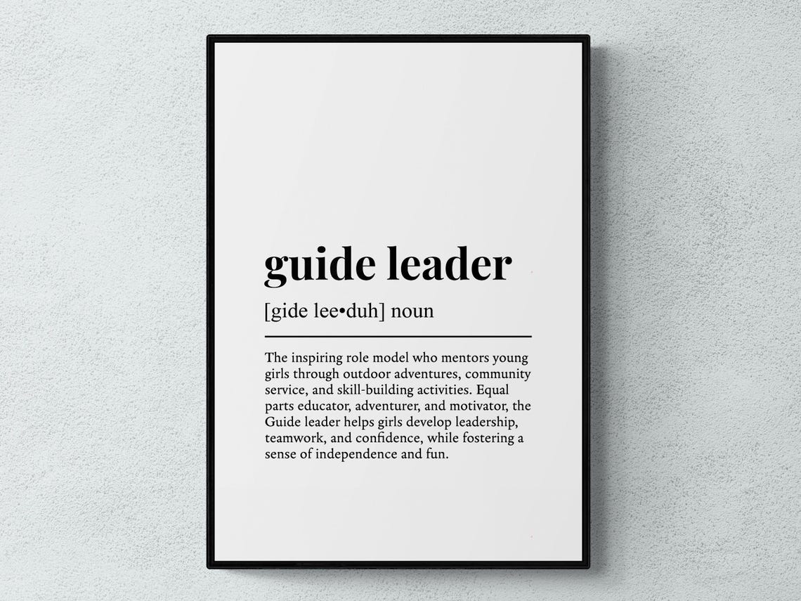 Guide Leader Funny Definition Job Work Gift Wall Art Print