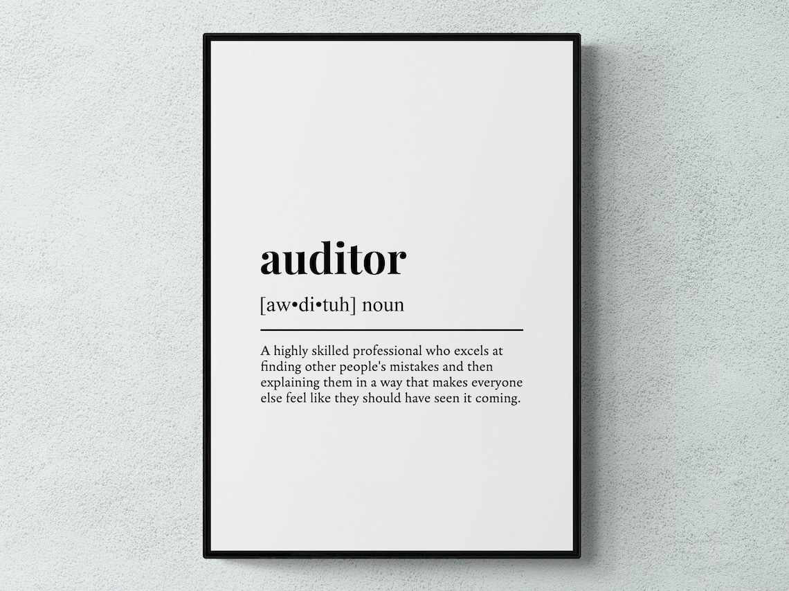 Auditor Funny Definition Job Work Gift Wall Art Print