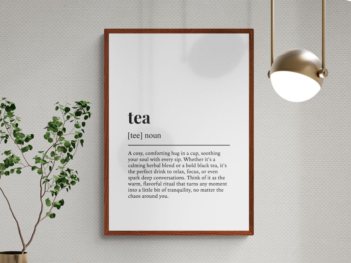 Tea Funny Definition Gift Wall Art Print - Image 3