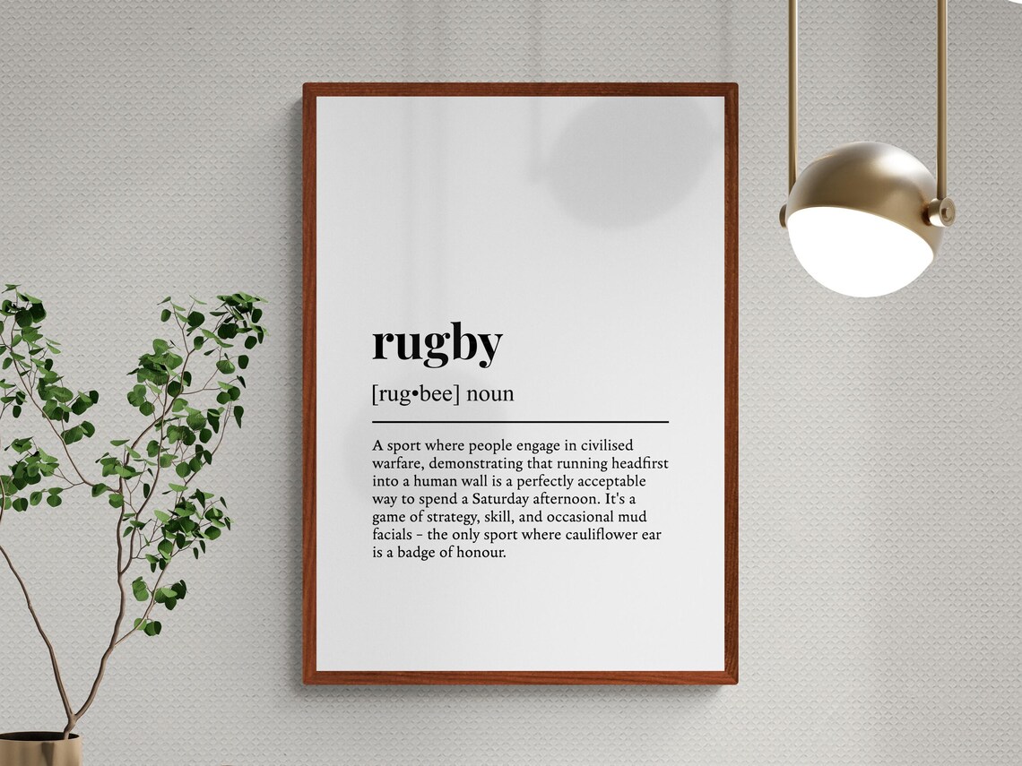 Rugby Funny Definition, Typography Wall Art Print - Image 3