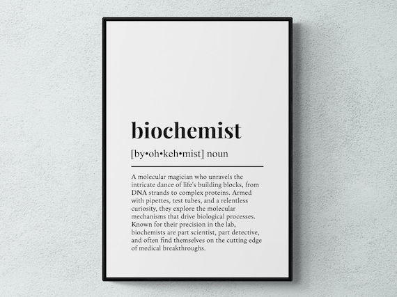 Biochemist Funny Definition Job Work Gift Wall Art Print