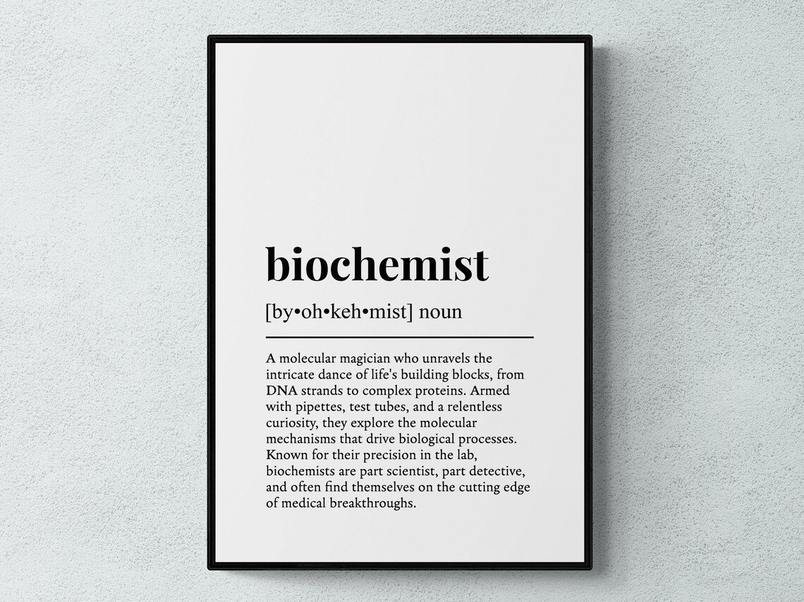 Biochemist Funny Definition Job Work Gift Wall Art Print