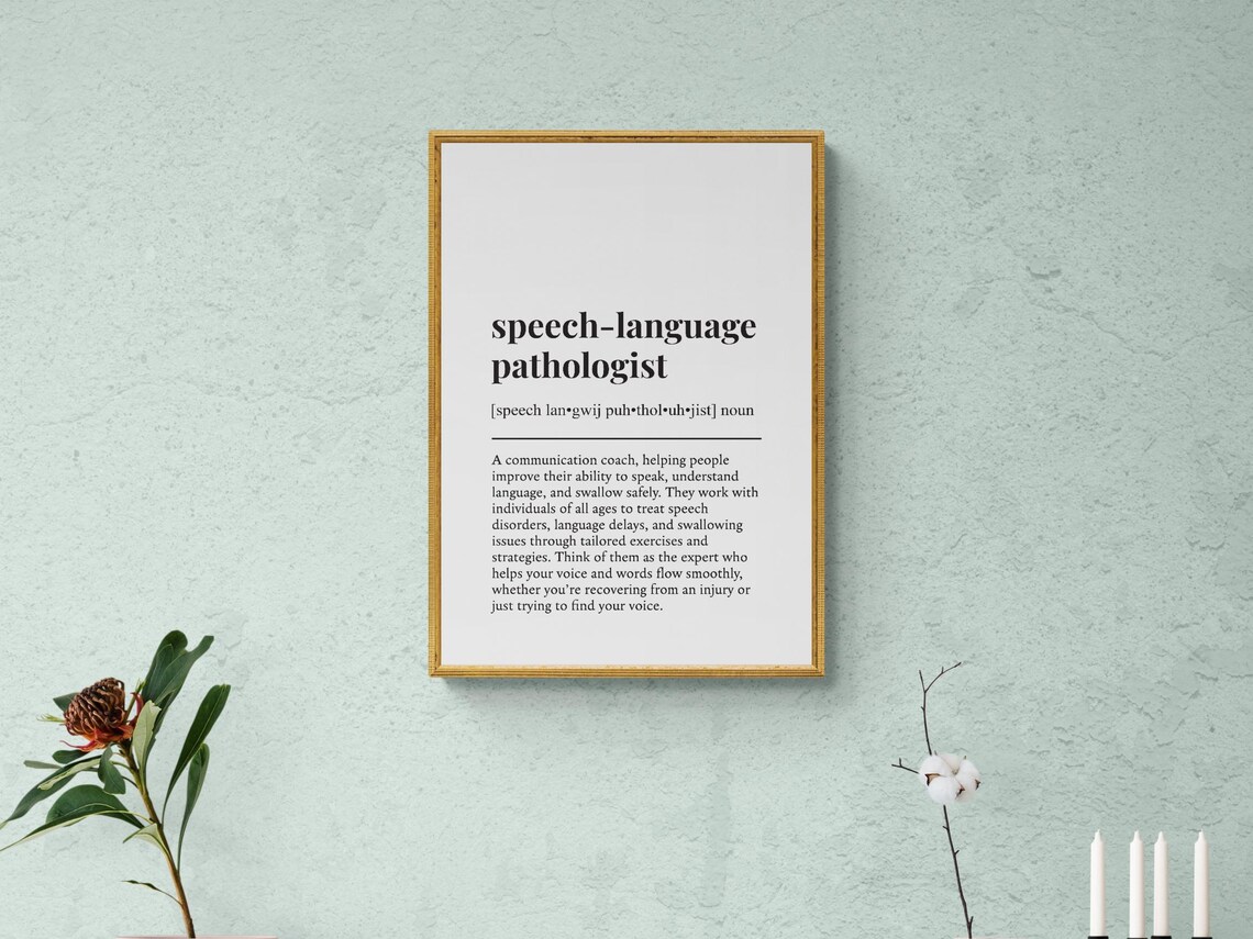 Speech Language Pathologist Funny Definition Job Work Gift Wall Art Print - Image 2