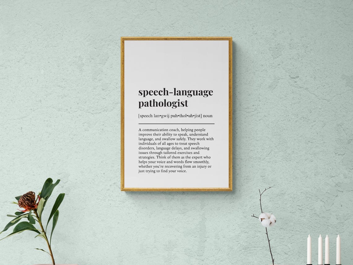 Speech Language Pathologist Funny Definition Typography Poster - Image 2
