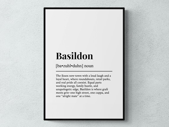 Basildon Funny Definition Essex Gift Wall Art Print