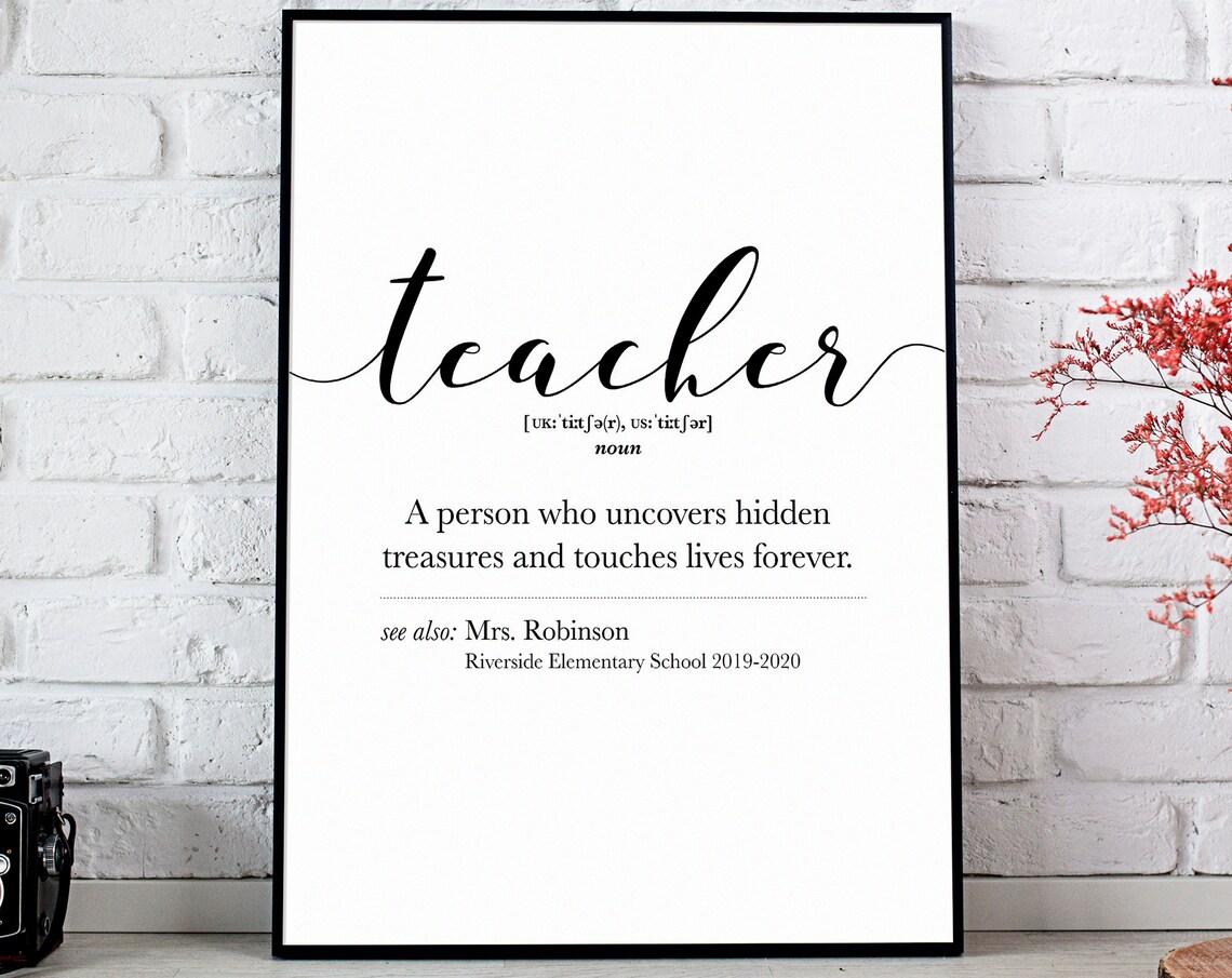 Personalized Teacher Appreciation Definition, Gift For Teacher