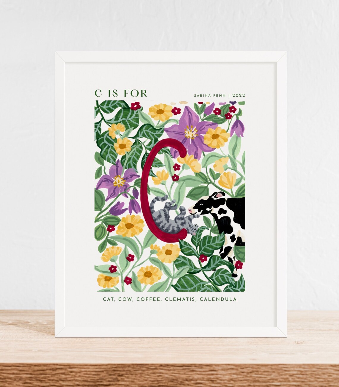 Monogram C Art Print, Nursery Alphabet Decor - Image 3