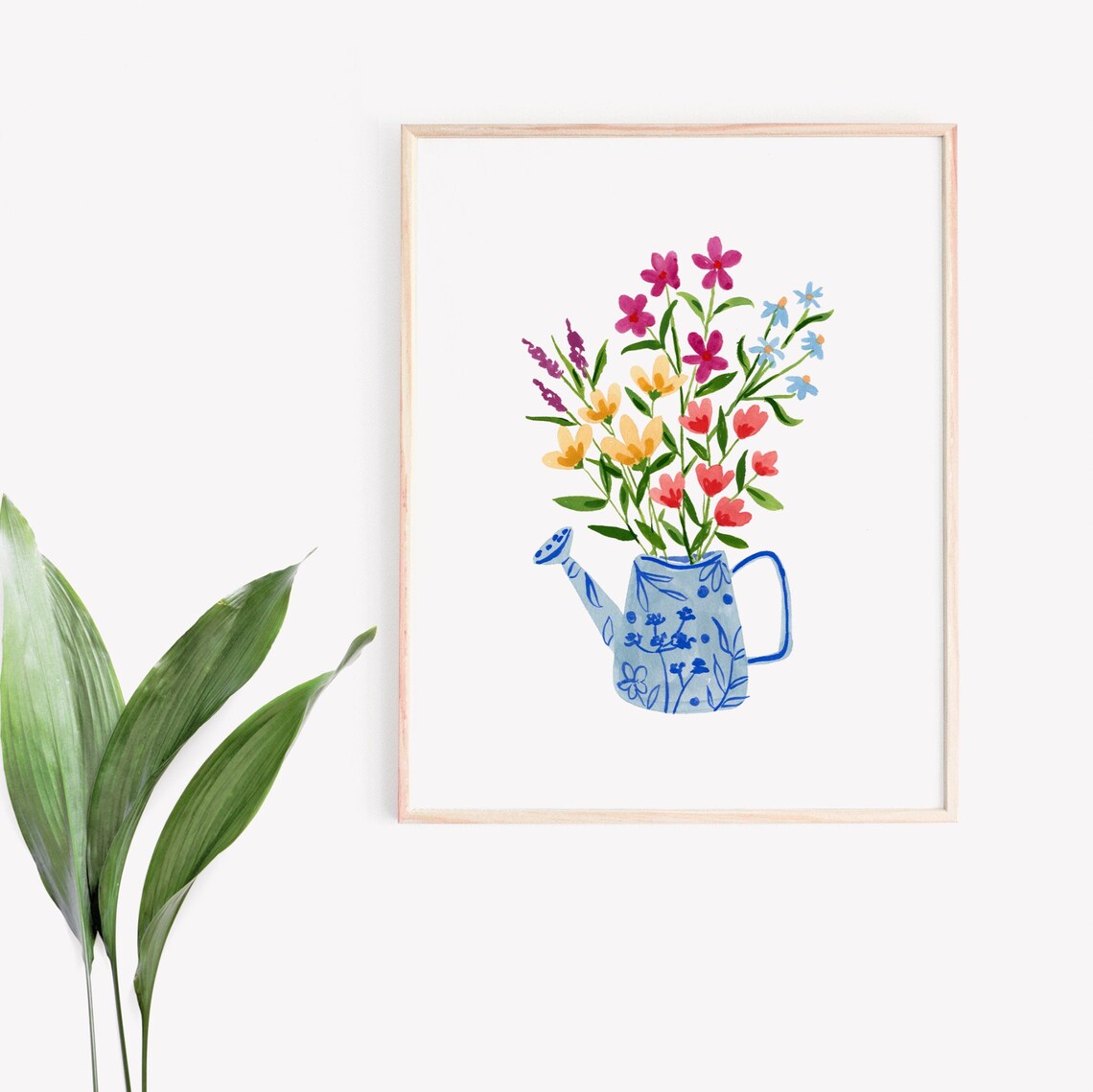 Spring Flowers Art Print, Watercolor Floral Arrangement - Image 4