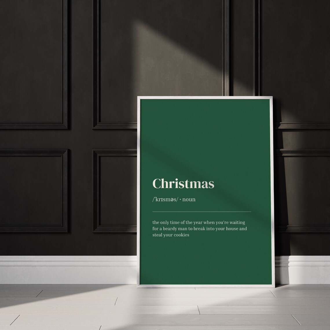 Christmas Definition Funny Green Noun Dictionary Holiday Poster - Image 2