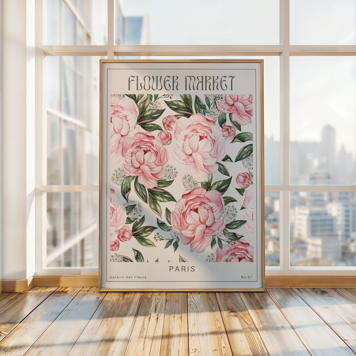 Flower Market Paris Pink Peony Botanical Galerie Des Fleurs Poster