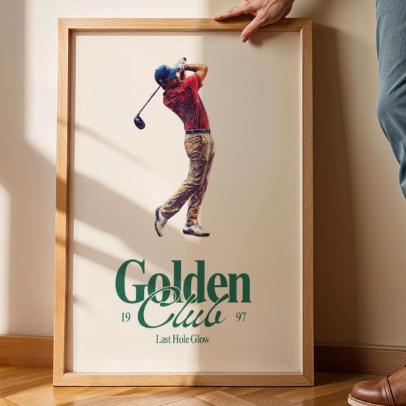 Golf Poster Prints Modern Sports Art For Man Cave