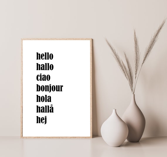 Hello Bonjour Hola Halla Hej Entrance Poster