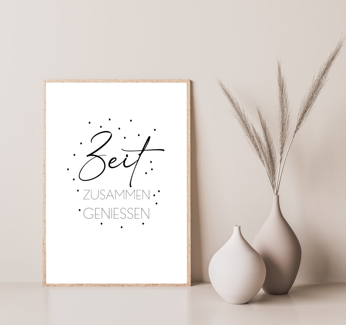 Zeit Zusammen Geniessen German Togetherness Time Quote Poster
