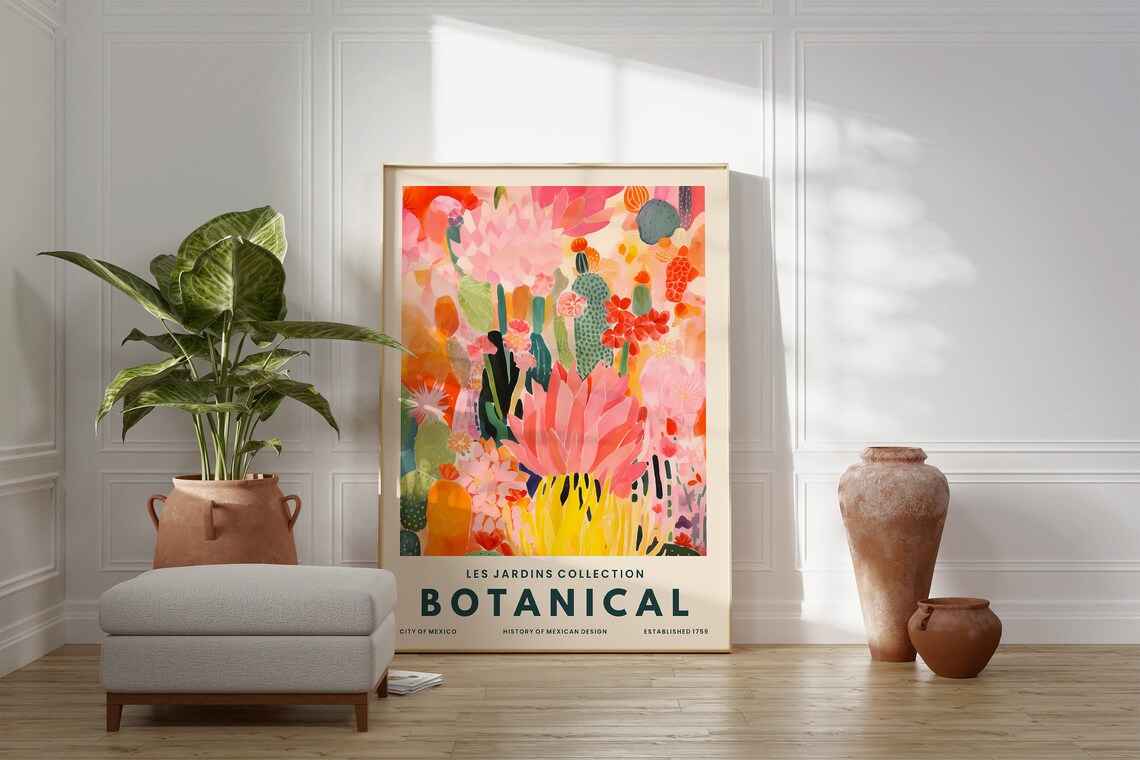 Vivid Cactus Botanical Art Print, Modern Mexican Style - Image 3