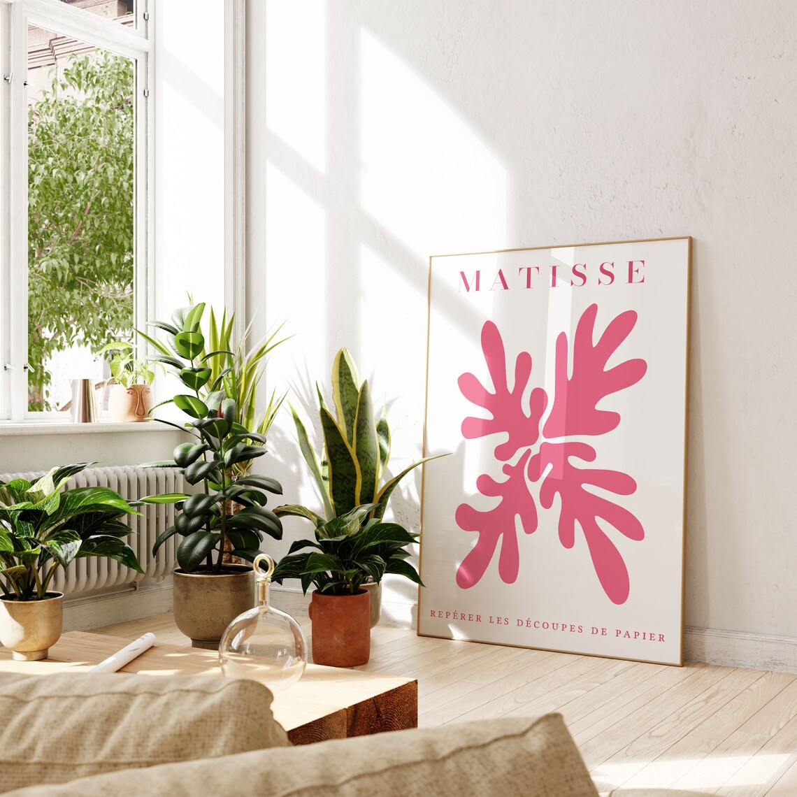 Henri Matisse Pink Paper Cut Out Floral Shapes Abstract Poster - Image 3